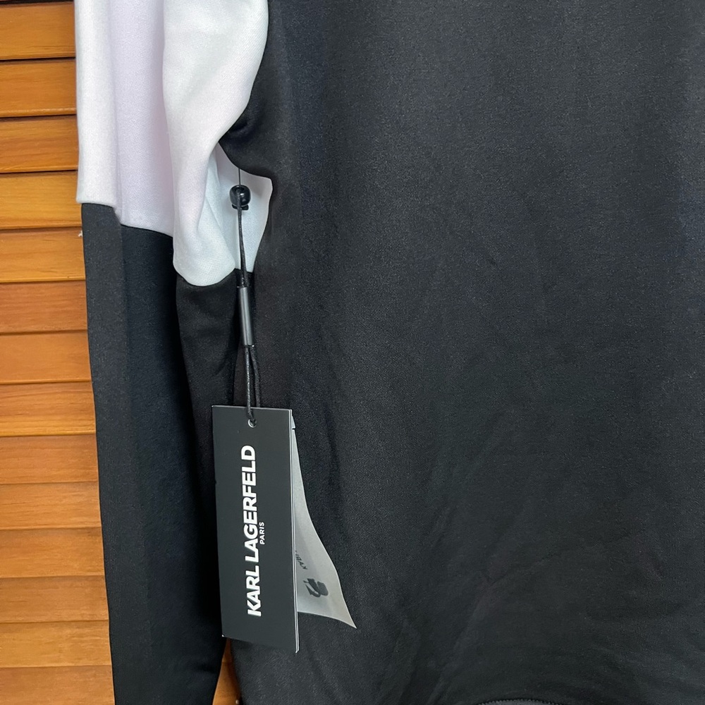 Karl Lagerfeld Women’s Sweatshirt, Size S, Black, White Color Block, Casual Wear - Picture 6 of 9